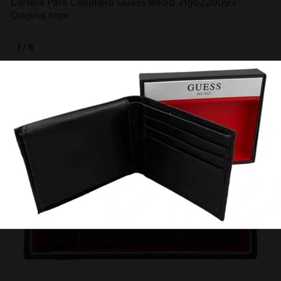 NWT Guess wallet Black MEN - Picture 4 of 8